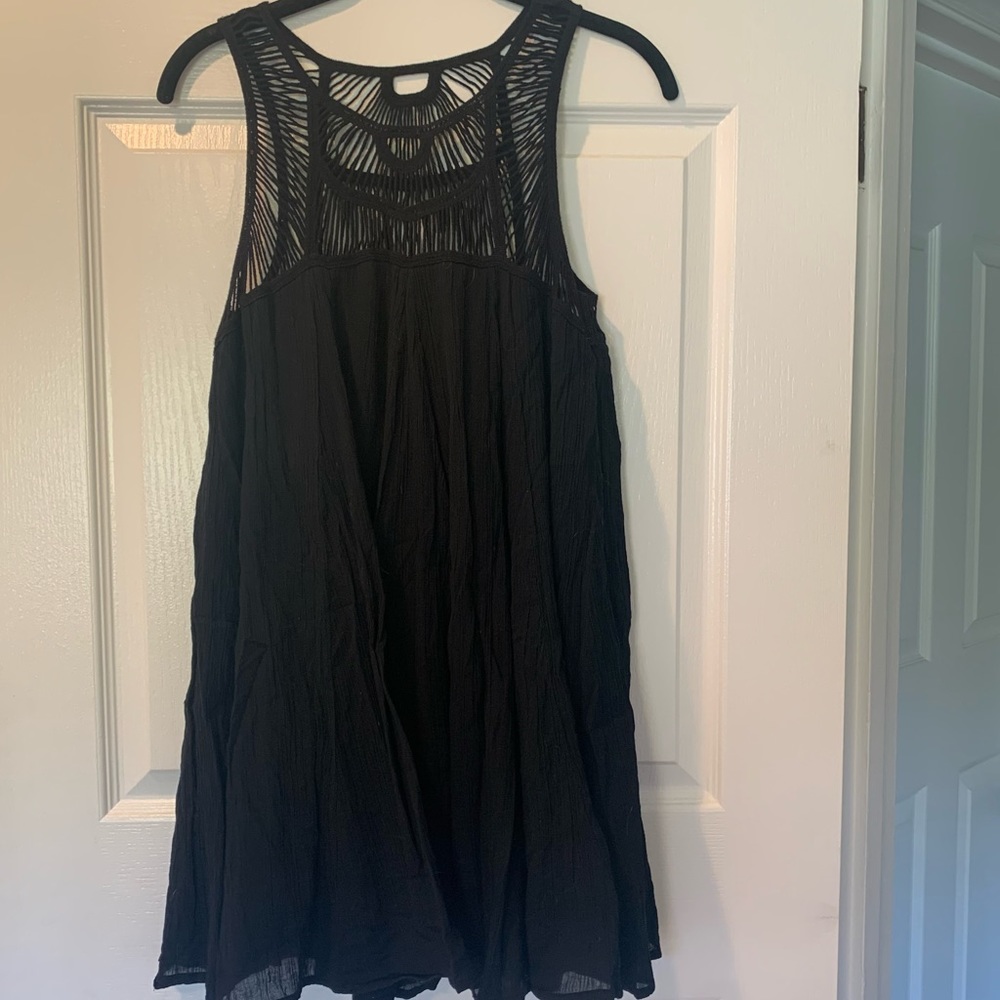 Open back gauze mini dress
